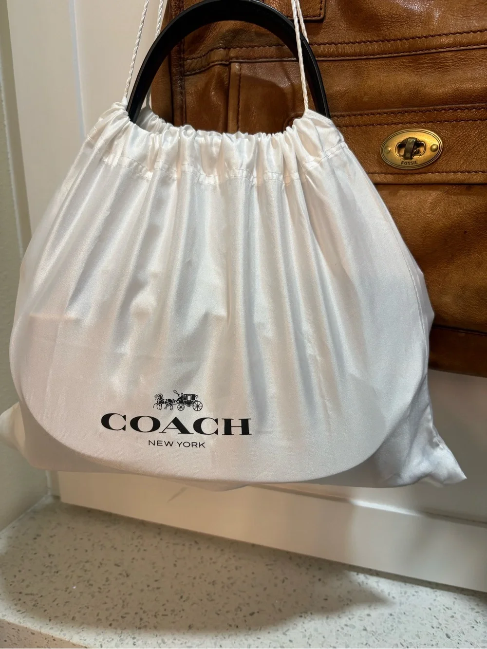 Coach Black Leather and Brown Signature Canvas Tabby Shoulder Bag Authentic